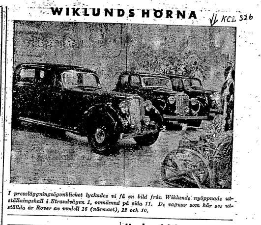 Zeitungsanzeige von 1946, bewirbt die Rover P2 Modelle